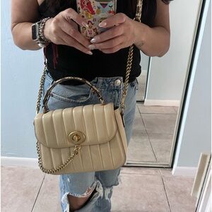 Coach X Jennifer Lopez Marlie Top Handle Satchel With Linear Quilting